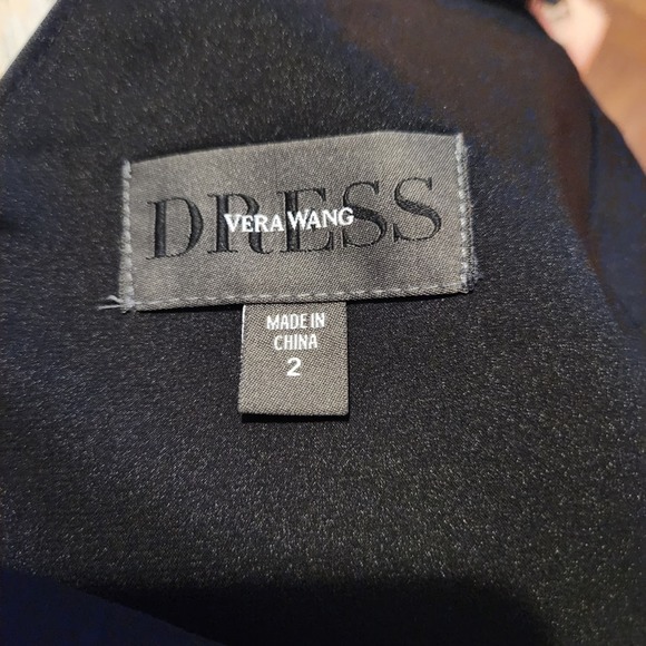 Vera Wang Jacquard floral black dress size 2 - Picture 7 of 8